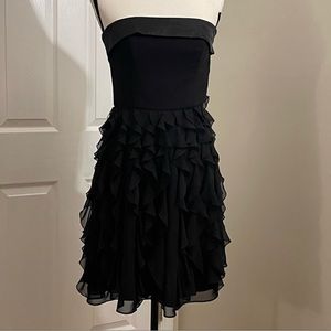 White House Black Market - strapless dress Ruffle bottom